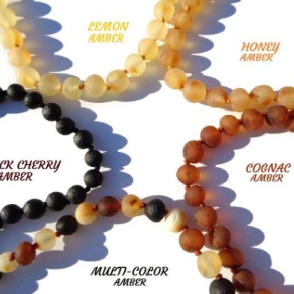 Raw Baltic Amber Necklace 11"-13", 100% Natural Genuine Amber Safety Knotted New - Picture 4 of 4